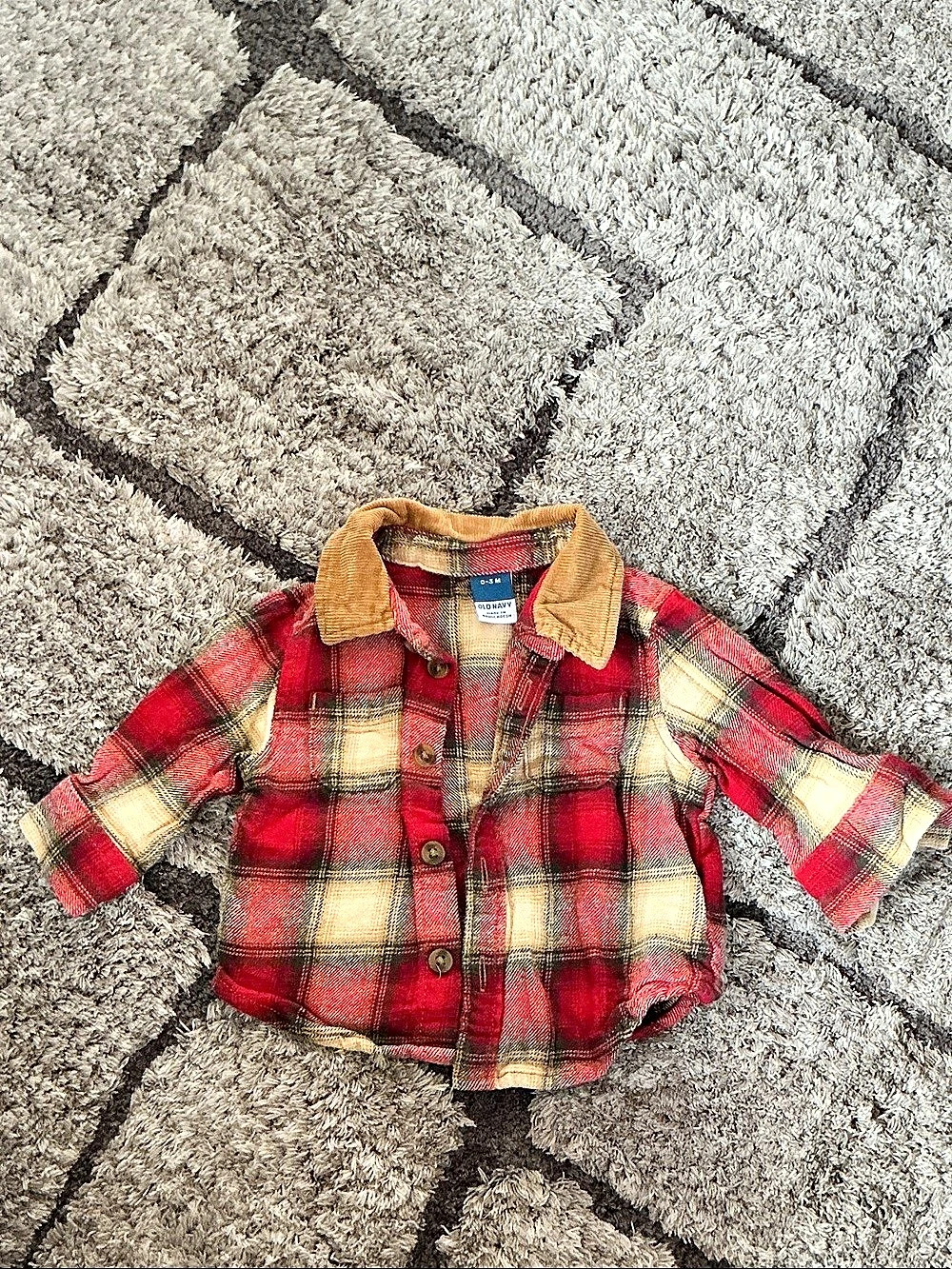 Old Navy Baby Plaid Button-Up Jacket Size 0-3M